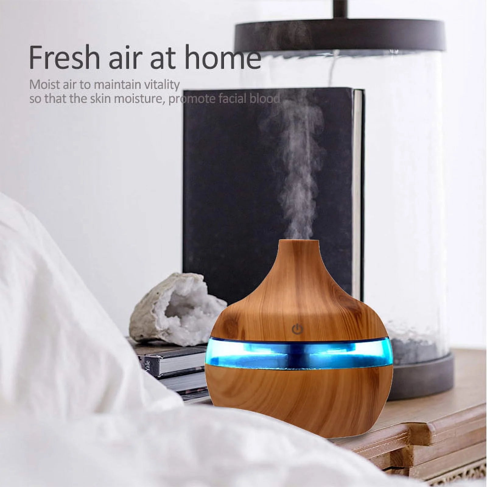 Diffusers for 300Ml Cool Mist Humidifiers for Bedroom, Aromatherapy Air Freshener Auto Shut-Off Timer 7 Colors LED Lights for Home Office Car